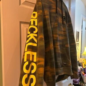 Young & Reckless Men's Camouflage Hoodie with Yellow Logo